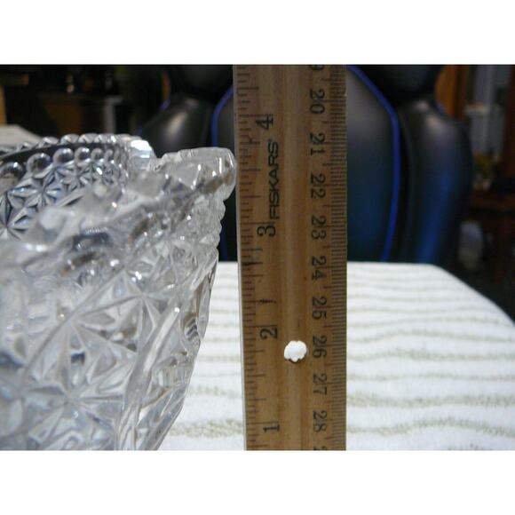 Vintage Hofbauer Byrd Collection Paneled  Cyrstal Sawtoothed  Etched Birds Bowl - Picture 9 of 9